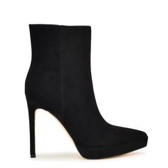 Danise Dress Booties Formal Heeled Boots With 4-inch Heel And Pointed Toe, Sleek Heeled Boots With Pointed Toe, Medium Width, Luxury Pointed Toe Heeled Boots With 4-inch Heel, Black Booties With 4-inch Heel And Pointed Toe, Black Pointed Toe Boots With 4-inch Heel, Pencil Heels, Pointy Heels, Dress Booties, Dress Boots