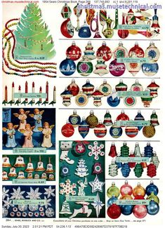 an advertisement for christmas ornaments and decorations