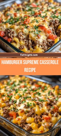 hamburger supreme casserole recipe with ground beef and cheese