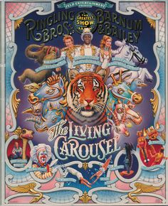 the living carousel poster for ringling and barnum's show at the circus