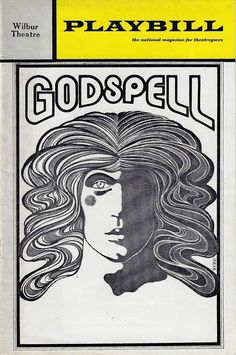 an advertisement for the playbill with a woman's face and long wavy hair