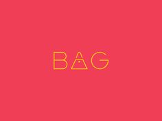 the word bag is written in yellow on a pink background, with an orange outline