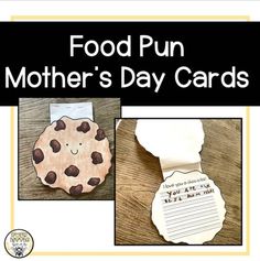 food pun mother's day cards with pictures of cookies and milkshakes on them