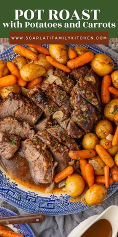 pot roast with potatoes and carrots on a plate