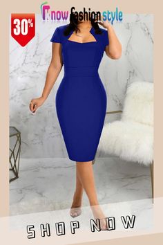 Blue Fashion Casual Solid Basic Short Sleeve Dress Purple And Gold Dress, Hot Jumpsuits, Hot Swimwear, Dress Sleeve Styles, Red Dress Short, Basic Shorts, Plus Size Activewear, Hip Dress, Hot Dress