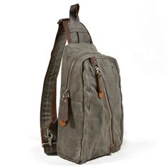 Woosir Sling Backpack Mens Waxed Canvas Crossbody Bag - Woosir Big Crossbody Bag, Crossbody Bag Men, Canvas Sling Bag, Trendy Backpacks, Vintage Outdoor, Outdoor Backpacks, Back Bag, Canvas Crossbody Bag, Backpack Sport