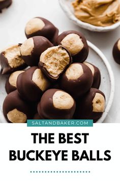 the best buckeye balls are made with peanut butter and chocolate covered in marshmallows