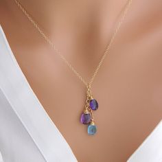 "Birthstone Necklace for Mom, Personalized Mother Necklace, Christmas Gift for Mom, Gold, Silver Jewelry, Christmas gift for wife, mom child Descriptions: - Gold fill chain and clasp - Gold fill findings - Gold fill wire wrapped gemstone Please leave your stone # in box \"Note to Seller\" when check out Please keep in mind these natural gemstones are grade B and C quality which mean they might come with minor scratches, small cracks, marks and even small debris within the stone. it is not consid Mother Necklace Personalized, Gold Silver Jewelry, Valentine Gift For Wife, Mother Necklace, Necklace For Mom, Mother Day Gift, Necklace Birthstone, Sterling Silver Wire Wrap, Mothers Necklace