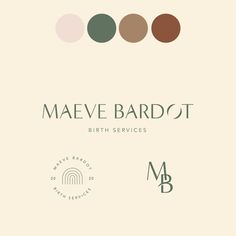 the logo for maeve bardot birth services, which is also available on their website