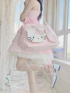 Y2K Punk Goth Japanese Girl Kitty Black Pink Large Capicity Travel Satchel Bag 💜 sugarplum · y2k, coquette, egl, cosplay fashion and home decor store 💜 Powered by Storenvy Harajuku Style Pink Bag For Cosplay, Goth Japanese, Y2k Punk, Y2k Coquette, Punk Goth, Home Decor Store, Satchel Bag, Satchel Bags, Satchel