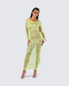 Get them all caught up in the thought of you in this green open knit maxi dress 😏 Made from fully fashioned knit fabric and complete with a bodycon fit and adjustable back straps, this green maxi dress will have them hooked 💚 Green Fitted Backless Maxi Dress, Green Fitted Maxi Length Bodycon Dress, Fitted Maxi Length Bodycon Dress For Beach, Fitted Green Beach Midi Dress, Fitted Floor-length Maxi Dress For Beach, Fitted Green Maxi Dress For Beach Cover-up, Fitted Backless Maxi Dress Beach Cover-up, Fitted Backless Maxi Dress For Beach, Green Bodycon Midi Length Maxi Dress