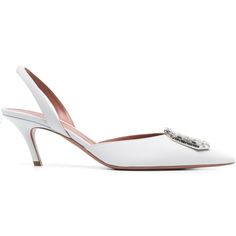 Amina Muaddi Camelia Sling 60 White Leather Crystal Slingback Low Heel Pump 39 ********** Amina Muaddi ********** Brand: Amina Muaddi Size: 39 (Know Your Amina Muaddi Size) Name: Camelia Sling Color: Bianco Style: Pointed Toe Pump Material: Nappa Leather Pointed Front Toe Standing On A 60mm Heel Bianco White Nappa Leather Material Crystal Embellished Logo On Toe Slingback Back Strap Brand New In Box, Comes With Box And Dust Bag 100% Authentic Or Your Money Back Great Gift I Ship Worldwide Any Ot Amina Muaddi Shoes, Low Heel Pumps, Amina Muaddi, Nappa Leather, Back Strap, Leather Material, Low Heels, White Leather, Shoes Women Heels