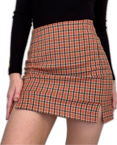 Orange Short Length Skort, Trendy Orange Skirt For Fall, Casual Orange Pencil Skirt, Orange Mini Length Lined Skirt, Orange Retro Mini Skirt, Fitted Orange Skirt, Orange Fitted Mini Skirt, Fitted High-waist Orange Mini Skirt, Fitted High Waist Orange Mini Skirt