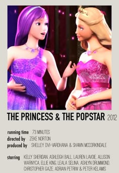 the princesses and the popstart 2012 movie poster with two girls in purple dresses