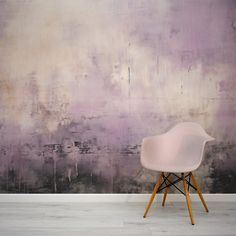 Urban Distressed Rosewood Wallpaper in room with pink chair in front Grunge Painting, Wallpaper Bedroom Feature Wall, Seaside Wallpaper, Tropical Art Deco, Creative Wall Painting, White Grunge, Scandinavian Wallpaper, Washing Walls, Abstract Wallpaper Design