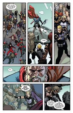 an image of a comic page with many different characters in the same panel, and one is