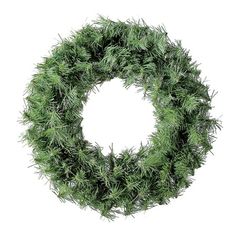 a green wreath on a white background with no one around it or in the photo