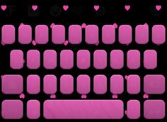 the pink keyboard has hearts on it