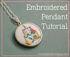 embroideryed pendant with the words embroidered pendant on it