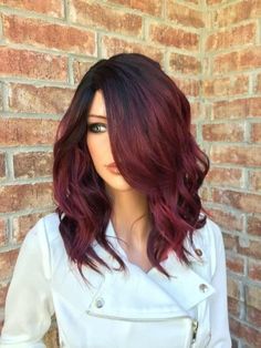 Cherry Red Balayage, Dark Ombre Hair, Red Balayage, Bella Hair, Cherry Wine, Nikki Bella