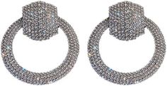 Add a touch of sophistication to your wardrobe with our Elegant Geometric Circle Rhinestone Dangle Earrings. Made with high-quality materials and featuring a stunning design, these earrings are a true fashion statement. With free shipping, you can elevate your style without breaking the bank. Classic dangle earrings are made of rhinestone and alloy, hypoallergenic, nickel free and lead free, shiny and sparkling. Unique chunky rhinestone earrings with a large geometry circle is statement but dain Trendy Alloy Party Earrings, Trendy Alloy Earrings For Party, Glamorous Metal Crystal Earrings With Rhinestones, Chic Silver Crystal Earrings, Glamorous Metal Earrings With Rhinestones, Chic Crystal Earrings With Rhinestones, Trendy Cubic Zirconia Earrings With Sparkling Stones, Trendy Evening Jewelry With Rhinestones, Glamorous Metal Crystal Earrings