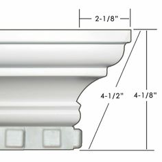 an image of a white corbge with measurements