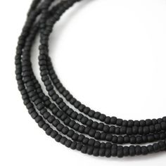 Matte Black Seed Bead Necklace Layered Necklaces Boho, Diamond Initial Necklace, Beaded Jewelry Necklaces, Jewel Necklace, Black Seed, Handmade Beaded Jewelry, Beading Wire, Black Jewelry, Seed Bead Necklace