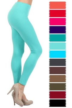 Color Leggings, Plain Leggings, Womens Basic Tops, Basic Leggings, Athleisure Tops, Buttery Soft Leggings, Solid Leggings, Plus Size Leggings, Soft Leggings