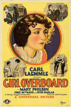 GIRL OVERBOARD MOVIE POSTER *2X3 FRIDGE MAGNET* CLASSIC LAEMMLE PHILBIN MARLAN