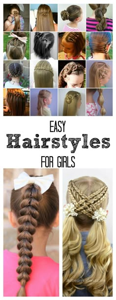 When you are rushing to get the kids out the door, you need some go-to Easy Hairstyles for Girls that look great but don't take much time. Girls Hairdos, Girl Hair Dos, Girls Hairstyles Easy, Hairstyles For Girls, Hairstyles Easy, Hairstyles Ideas, Toddler Hair, Crazy Hair, Easy Kids