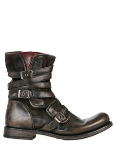 Triple Buckle Cordovan Leather Boots Mens Rugged Boots, Mens Rugged, Mens Leather Boots, John Varvatos, Mens Shoes Boots, Hunter Boots, Black Ankle Boots, Biker Boot, Types Of Shoes