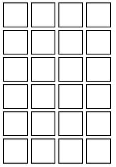 the blank squares are shown in black and white, with no lines on each side