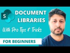 a man is shown with the words document library and tricks for beginners in front of him