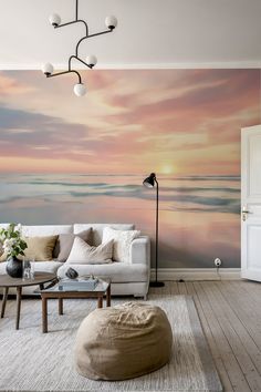 Wallpaper_at_Happywall_showing_a_blurred_sunset_over_the_ocean_with_spectacular_reflections Sunset Ocean Wallpaper, The Ocean Wallpaper, Reflection Wallpaper, Meditation Nook, Beach Wall Murals, Sunset Over The Ocean, Salt Room, Quality Wallpaper, Sunset Ocean