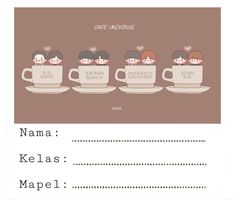 an image of some coffee cups with people in them and the words nama kelas map