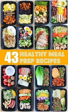 These healthy meal prep recipes for breakfast, lunch, dinner and snacks are super easy to make and so delicious. They'll make your life SO much easier! #mealprep #mealpreprecipes Pasti Fit, Healthy Meal Prep Recipes, Resep Smoothie, Resep Salad, Naan Recipe, Meal Prep Recipes, Recipes For Breakfast