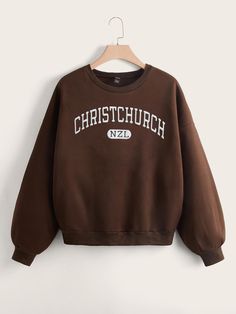 Brown Cotton Sweatshirt With Letter Print, Cheap Oversized Brown Sweatshirt, Oversized Brown Hooded Sweatshirt, Brown Oversized Graphic Print Sweatshirt, Oversized Vintage Brown Sweatshirt, Surf City North Carolina, Oversized Sweatshirt, Drop Shoulder