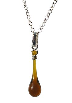 Does this warm, earthy brown color look familiar?  This glass teardrop pendant necklace is made from recycled beer bottles! Recycled Beer Bottles, White Jewelry Box, Eco Friendly Jewelry, Handcrafted Necklace, Recycled Sterling Silver, Recycled Glass, Glass Jewelry, Handmade Necklaces, Handcrafted Jewelry