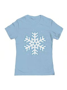 COMFY & COOL: Nearly There offers graphic shirts made of materials that are durable, comfortable, and easy to care for. Whether you're looking for a funny, inspirational, or pop-culture-inspired graphic shirt, we've got you covered.Nearly There Snowflake Graphic Ladies Cotton Short-Sleeve T-Shirt Baby Blue Casual  Short Sleeve  Geometric,Graphic,Textured Pattern    Women Clothing, size features are:Bust: ,Length: ,Sleeve Length: White Graphic Design T-shirt, Winter Fan Apparel Cotton T-shirt, Winter Cotton T-shirt For Fans, Winter Crew Neck T-shirt With Graphic Design, Short Sleeve Graphic T-shirt For Winter, Winter Graphic Print Short Sleeve T-shirt, Winter Graphic Print T-shirt With Short Sleeves, Blue Christmas Graphic Print T-shirt, Snowflake Graphic