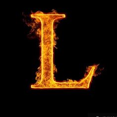 the letter l is made up of fire