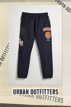 Lincoln University UO Exclusive woven jogger sweatpants from our limited-edition Lincoln University merch collection. Warm-up joggers in a regular fit with a pull-on waist and Lincoln University patch detailing at the legs. Finished with side and back pockets and two zip pockets. Lincoln University is the nation’s first degree-granting HBCU, and with this exclusive merch drop, UO has committed to a donation to the school. Find them only at Urban Outfitters. Features Lincoln University UO Exclusive woven jogger sweatpants Part of our exclusive Lincoln University collection With this exclusive merch drop, UO has committed to a donation to the school UO exclusive Content + Care 50% Polyester, 50% cotton Machine wash Imported Size + Fit Measurements taken from size Medium Rise: 10" Inseam: 29" Navy Athleisure Joggers For Streetwear, Navy Sweatpants For Streetwear, Navy Relaxed Fit Joggers For Streetwear, Navy Sporty Joggers For Streetwear, Sporty Graphic Print Joggers For Streetwear, Sporty Cotton Bottoms By Urban Outfitters, University Merch, Lincoln University, Merch Collection