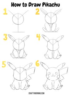 how to draw pikachu from the pokemon movie step by step instructions for kids