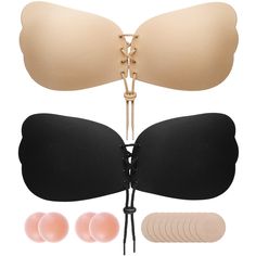 PRICES MAY VARY. Enhanced Comfort and Breathability: Our sticky bras are expertly designed with skin-friendly, breathable fabric, ensuring maximum comfort throughout the day. The adhesive bra's natural gum adhesive is punctuated with air holes, maintaining excellent air permeability. This makes it an ideal strapless bra for women seeking both support and a barely-there feel, perfect for backless or low-cut outfits. Innovative Wing Shape Design for Long-lasting Wear: The unique wing-shaped design Cut Outfits, Sticky Bras, Low Cut Outfit, Revealing Outfits, Strapless Backless Bra, Instant Lifts, Invisible Bra, Bra For Women, Sticky Bra