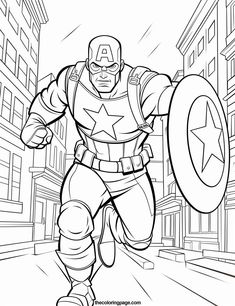 Caption America, Superhero Coloring, Black Comics, Comic Book Artwork