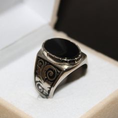 Natural Black Shifat al Abad Mens Ring Sterling Silver 925 Black Carnelian Ring Khabadi Aqeeq Ring Yemeni Aqeeq Ring Handmade Agate Ring Product Type: Ring Ring Size: 5 US, 6 US, 7 US, 8 US, 9 US, 10 US, 11 US, 12 US, 13 US, 14 US, 15 US, 16 US Stone Type: Agate, Aqeeq, Akik, Hakik, Aqiq, Hakik, Carnelian Metal Type: Sterling Silver 925 Main Stone: Aqeeq Main Stone Color: Black Handmade: Yes, Artisan Ring Type: Natural, Unheated Untreated This Sterling Silver Ring is a perfect gift for men. The Traditional Black Rings For Anniversary, Traditional Black Sterling Silver Rings, Traditional Black Rings For Formal Occasions, Black Oxidized Finish Rings Gift, Black Agate Round Ring, Gift Black Agate Ring, Black Oxidized Metal Rings, Unique Black Oxidized Finish Ring, Aqeeq Ring Designs Women