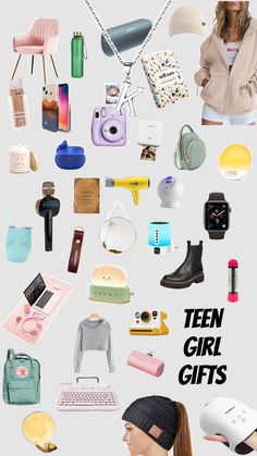 there is a collage of different items on this page