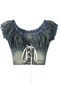 90s Y2k Fashion, Lace Up T Shirt, 2000s Streetwear, Moda Denim, Korean Fashion Summer, Denim Crop Top, Middle Age Fashion, Princesa Disney, Eve Outfit