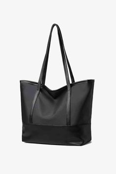 Type: Hand bag Bag size: Large Pattern type: Solid Material: PU leather Imported Product measurements: 15.7*4.7*11.8 in Simple Tote, Heart Clothes, Large Leather Tote Bag, Trendy Shoulder Bag, Black Leather Tote Bag, Large Leather Tote, Black Leather Tote, Shoulder Tote Bag, Black Tote Bag