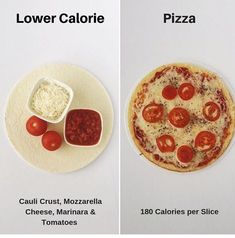 two pizzas with different toppings on them, one has cheese and the other has tomato sauce