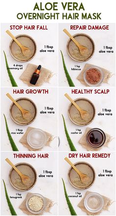 Dry Hair Remedies, Overnight Hair Mask, Overnight Hair, Aloe Vera Hair Mask, Overnight Hairstyles, Hair Mask For Growth, Hair Growing Tips